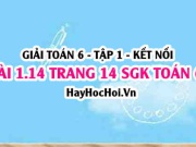 Bài 1.14 SGK Toán 6 tập 1 Kết nối tri thức
